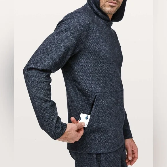Lululemon At Ease Hoodie in Heathered Speckled Jet Blue / Black - Picture 3 of 10